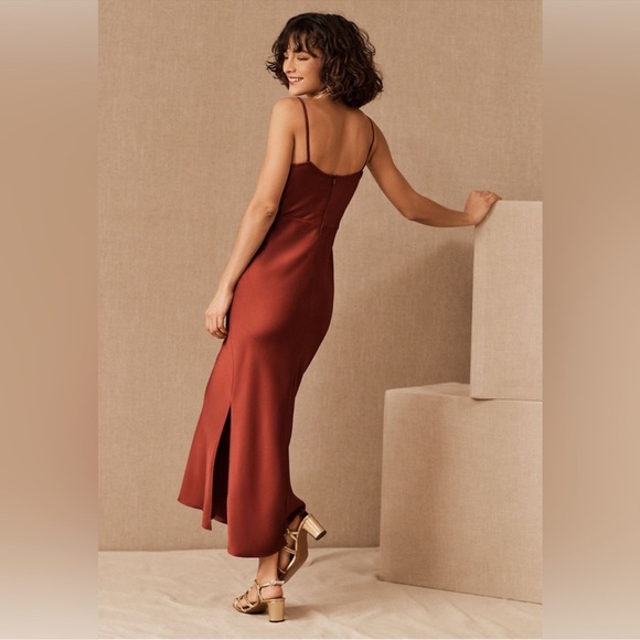 BHLDN Anthropology Rust Spaghetti Strap Midi Dress - Picture 9 of 10
